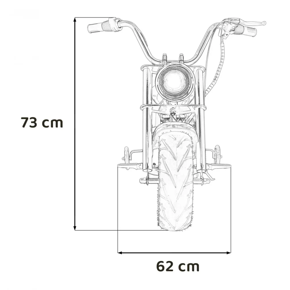 Elektrisk motorsykkel for barn – Old-School, 300 W, 24 V, blå