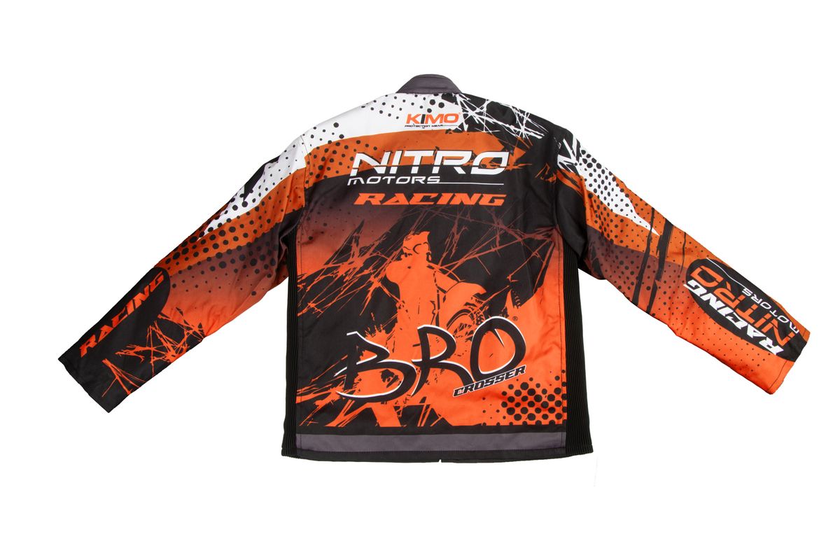 KIMO barne motocrossjakke med beskyttere oransje