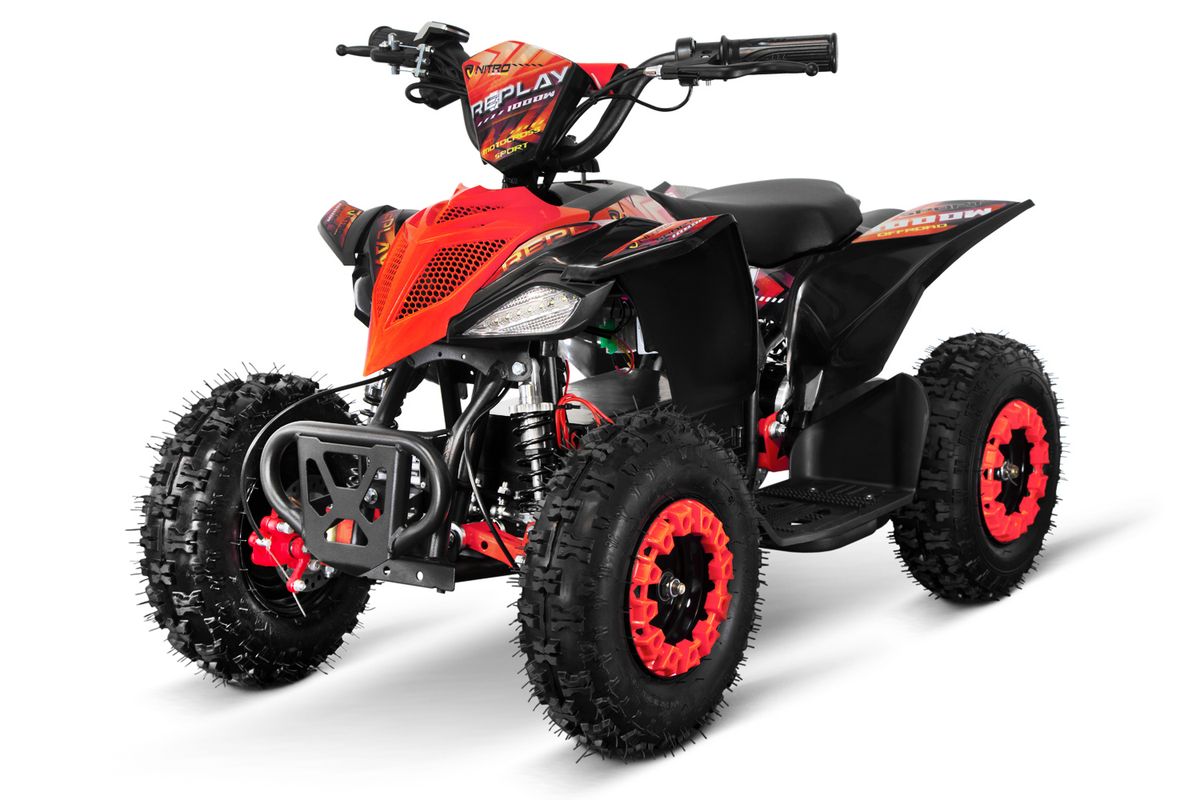 Replay 1000W el-barnequad med LED og revers