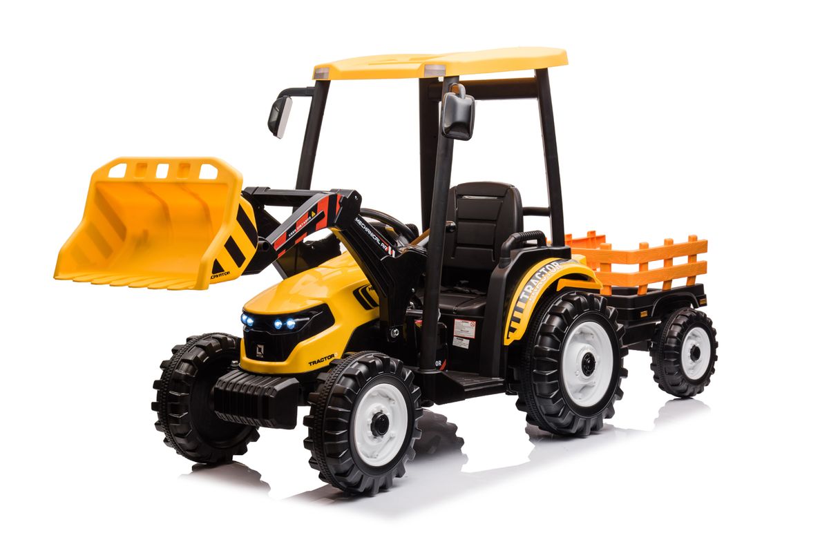 Elektrisk barnetraktor med tilhenger og skyveblad 12V