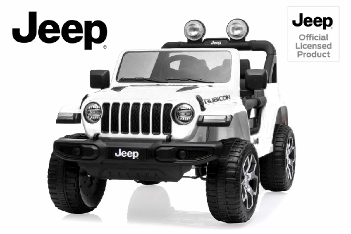 Jeep Wrangler Rubicon barnebil 12V 4x4 med LED og BT